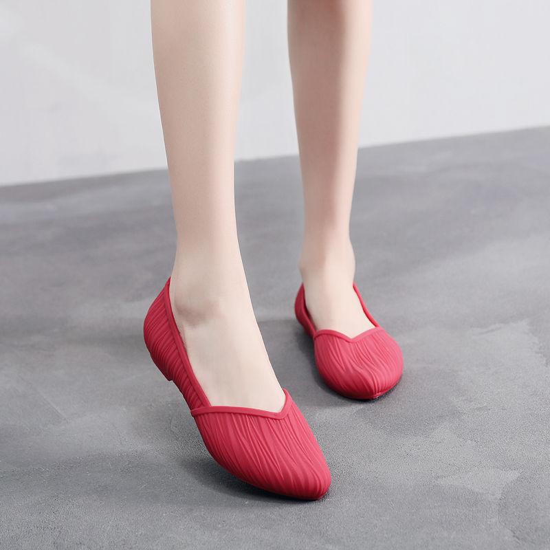 Low-top Waterproof Shoes Rain Boots Female Summer Work Rubber Shoes Fashion Shoes Non-slip Shallow Mouth Toe Sandals