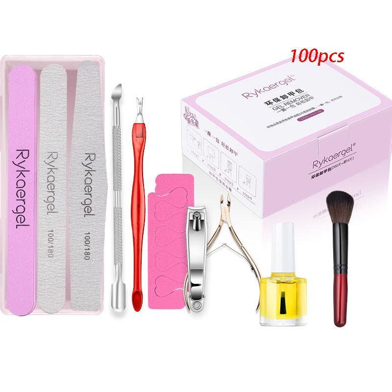 Nail Art Gel Polish Lacquer Cleaner Gel Nail Wraps UV Gel Remove Wipes Nail Care Tools kit