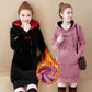 Fleece Thick Gold Velvet Women's Sweater Autumn and Winter Fashion Trend Double-sided Fleece Thick Warm Hooded Women's Jacket