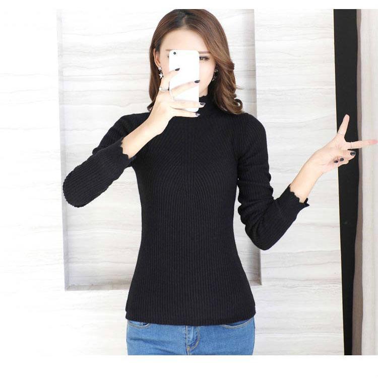 Plus Velvet Thick Sweater Autumn and Winter Sweater Female Long-sleeved Large Size Warm High Collar