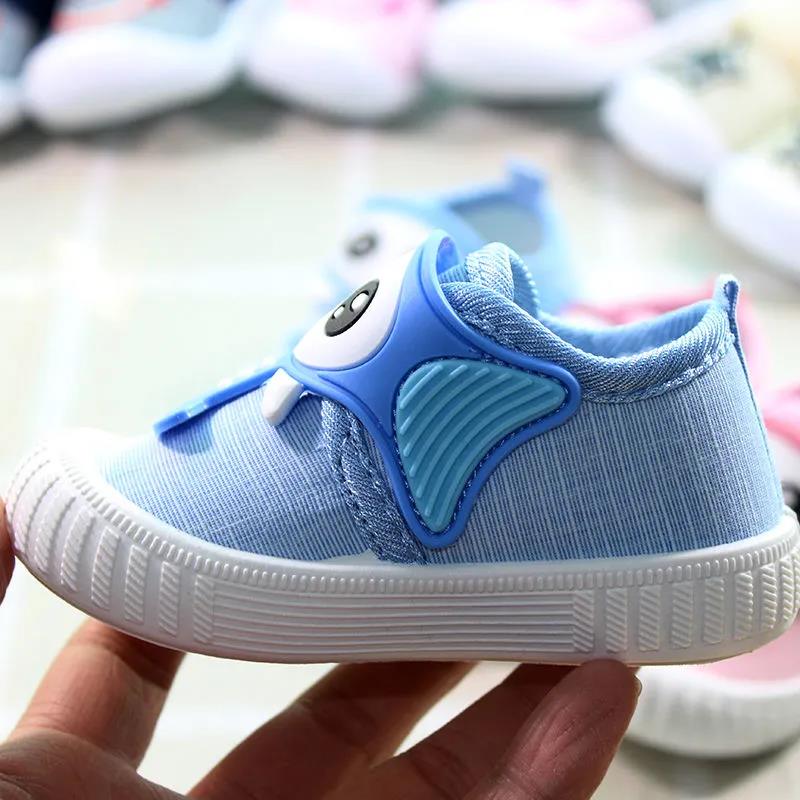 Spring Summer Baby Walking Single Shoes Soft Sole Breathable Cloth Baby Shoes Antiskid Casual Cute Cartoon Shoes
