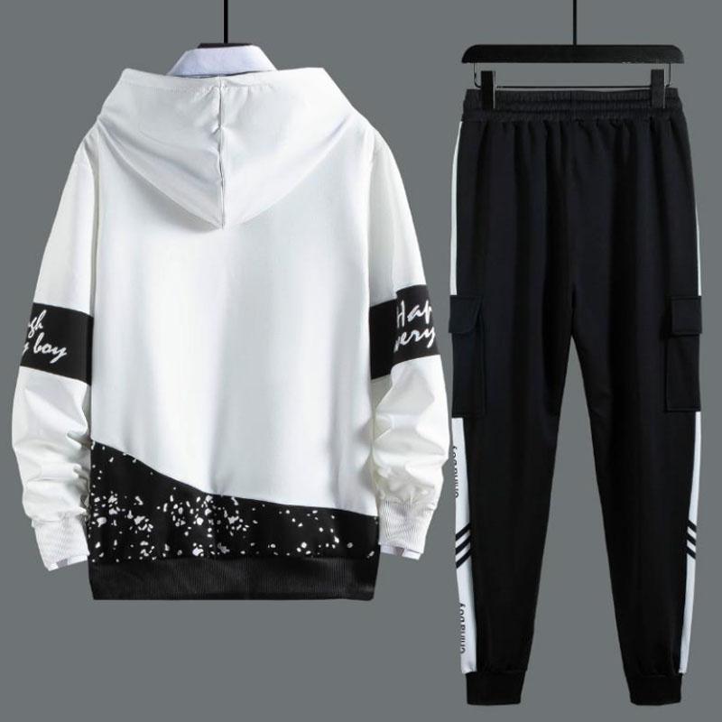 Spring Campus Sweater Suit Men Hooded Pullover Sports Suit Student Sportswear Casual Loose Clothing for Youth