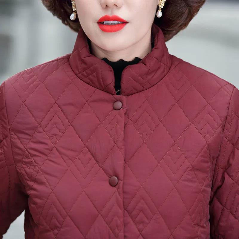 Middle-aged and Elderly Women's Winter Cotton-padded Clothes, Mother's Fit, Short and Light Grandma's Cotton-padded Clothes