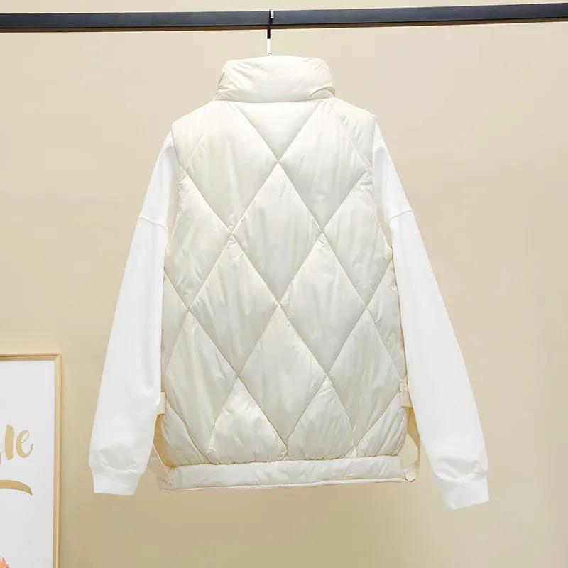 Women's Down Cotton Vest for Fall/winter New Style Shiny Cotton Vest Korean Loose Cotton Vest Outer Wear Cotton Waistcoat