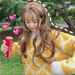 Womens Casual Turtleneck Plaid Knitted Oversize Pullover Sweater Loose Thick Jumper Tops Korean