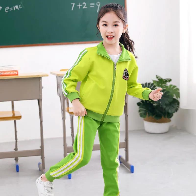 Kindergarten Uniforms Children's Class Uniforms Primary School Uniforms Spring and Autumn Sports Suits Two-piece British Style College Style
