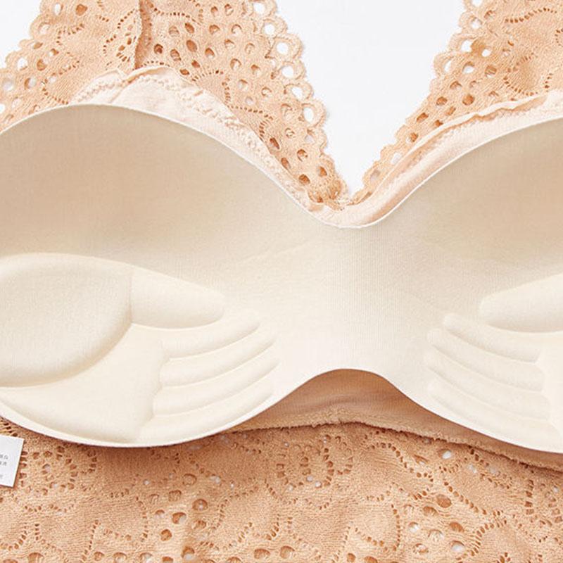 Ladies Spring and Summer Sexy Lace Sleep Underwear Beauty Back Tube Top No Steel Ring Anti-glare Comfortable Breathable Mid-length Bra