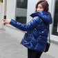 Glossy Short Women's Down Jacket Winter Korean Style Loose Cotton Clothes Casual Stand-collar Cotton Quilted Jacket