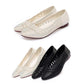 Summer Soft Leather Women's Shoes Mesh Hollow Sandals Soft Bottom Shoes Sandals Casual Shoes Work Shoes Paste Drill Single Shoes