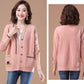 Spring and Autumn Cropped Cardigan Jacket with Knitted Solid Color Jacket and Casual V-neck Women's Jacket