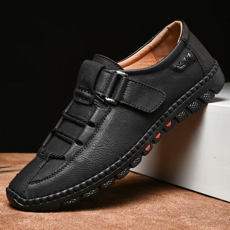 Comfortable Casual Leather Men Shoes Waterproof Split Leather Non-slip Men Shoes Flats Moccasins
