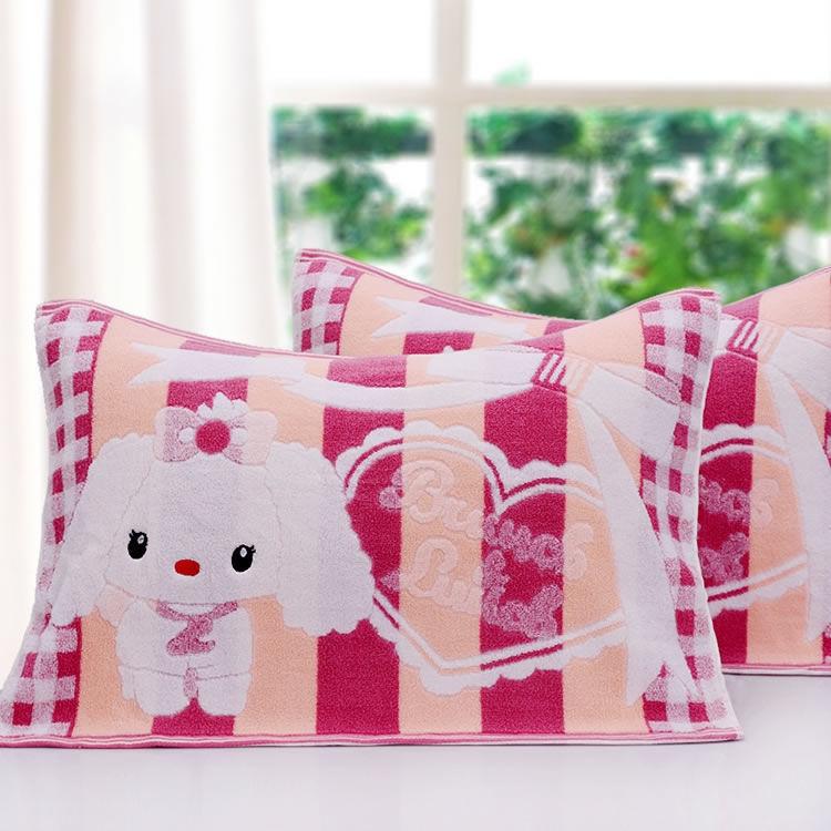 Four Seasons Adult Cotton Cartoon Pillow Towel Pair Pack Increase Thicker Soft Comfortable Couple Terry Absorbent Pillow Towel