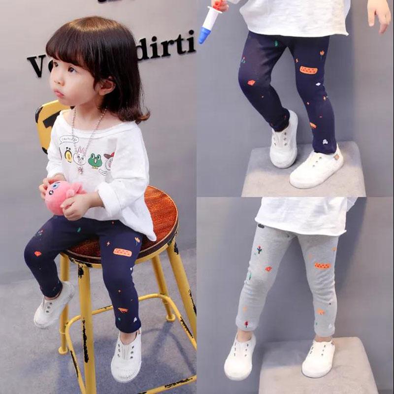 Girls' Leggings Spring and Autumn 1-3-5 Years Old Trousers Children's Pants Feet Pants Stretch Pants Casual Pants