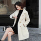 Imitation Mink Velvet Plus Cotton Thick Woolen Women's Coat Winter Fashion Slim Mid-length All-match Coat