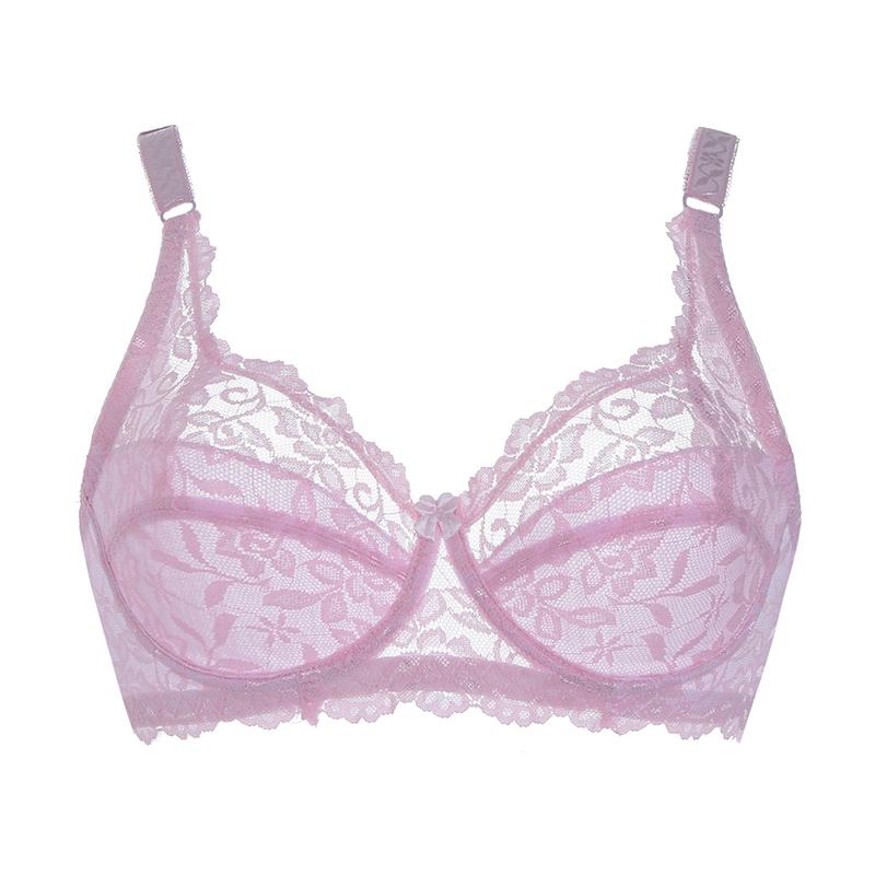 Lace Bra Ultra-thin Sexy Ladies No Sponge Comfortable Underwear Gather and Close Breast Bra Large Size Bra Sexy Underwear