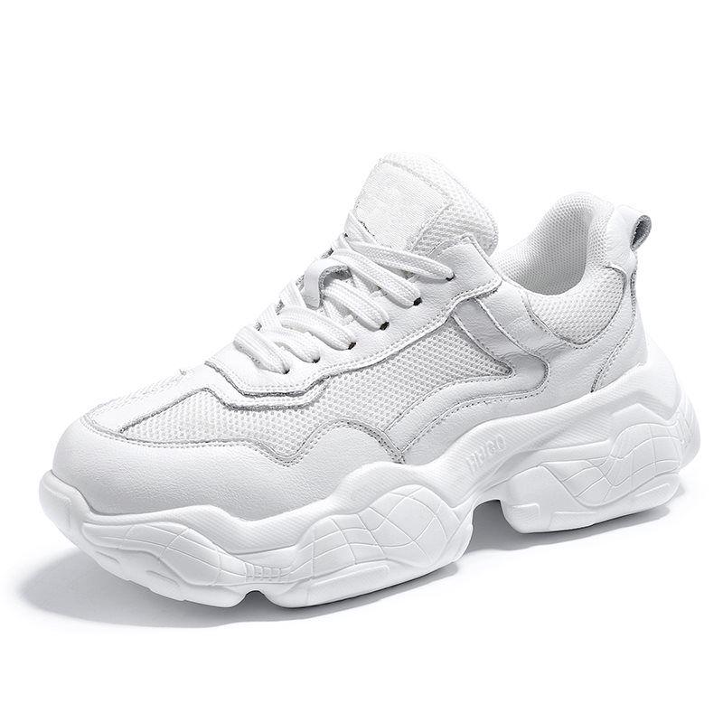 Women Platform Shoes Fashion Mesh Ladies Wedge Sneakers Breathable Vulcanized Shoes Dad Shoes