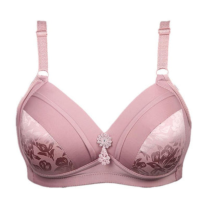 Large Size Women's Underwear Thin Section No Steel Ring Bra Light and Thin Breathable Gathers Breasts and Prevents Sagging