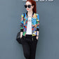 M-5XL Large Size Spring and Autumn Short Coat Women's All Match Flower Baseball Uniform Casual Top Short Jacket Thin Coat