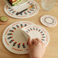 Cotton Hand-woven Printed Placemats Retro Country Style Round Coaster Insulation Mat Autumn and Winter Dining Table Mat