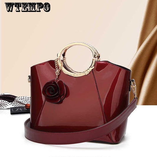 Fashion Elegant Diagonal Cross Bag Shoulder Bag Female High-grade Patent Leather Handbag