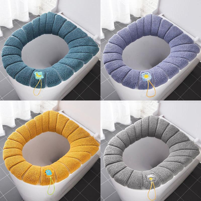 Toilet Seat Cushion Household Winter Thick Plush Toilet Cushion Toilet Cover Four Seasons General Plus Velvet Toilet Washer