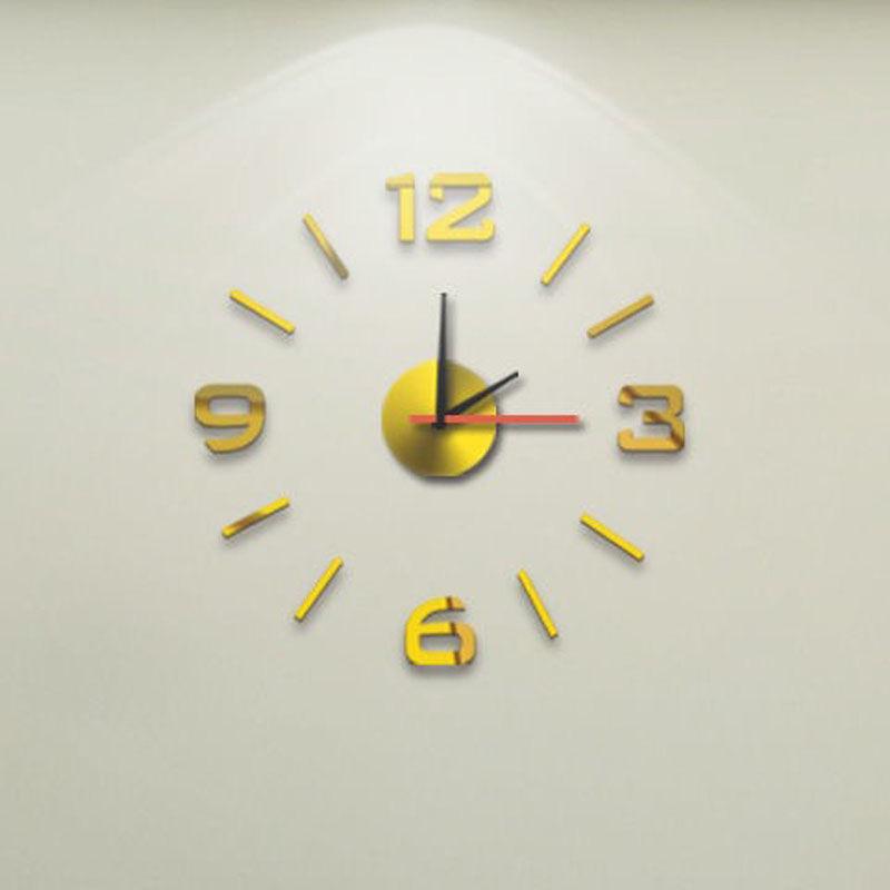 Creative DIY Digital Wall Clock Modern Minimalist Mute Clock Living Room Bedroom Wall Stickers Mirror Clock