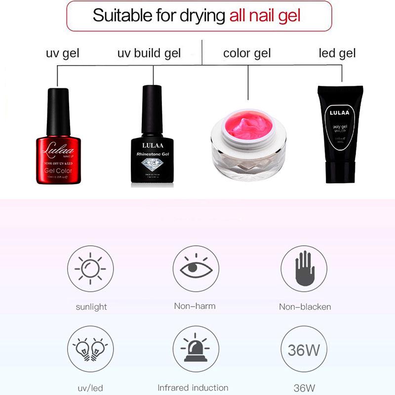 Manicure Set Nail Kit 48W UV Lamp Nail Dryer Set Nail Gel Polish Soak Off Manicure Tool Kit