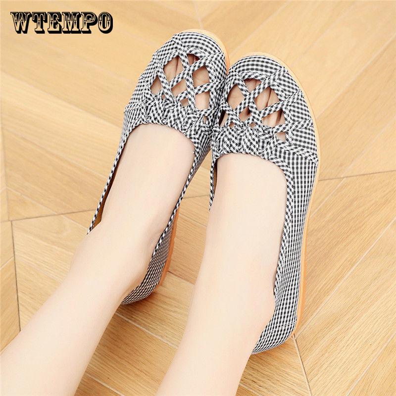 Pair of Shoes Women Casual Ballet Slip on Flats Loafers Summer Hollow Out Sandals