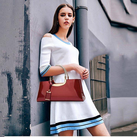 Glossy Patent Leather Women Clutch Shoulder Bags Fashion Banquet Evening Handbag Female Bag Totes