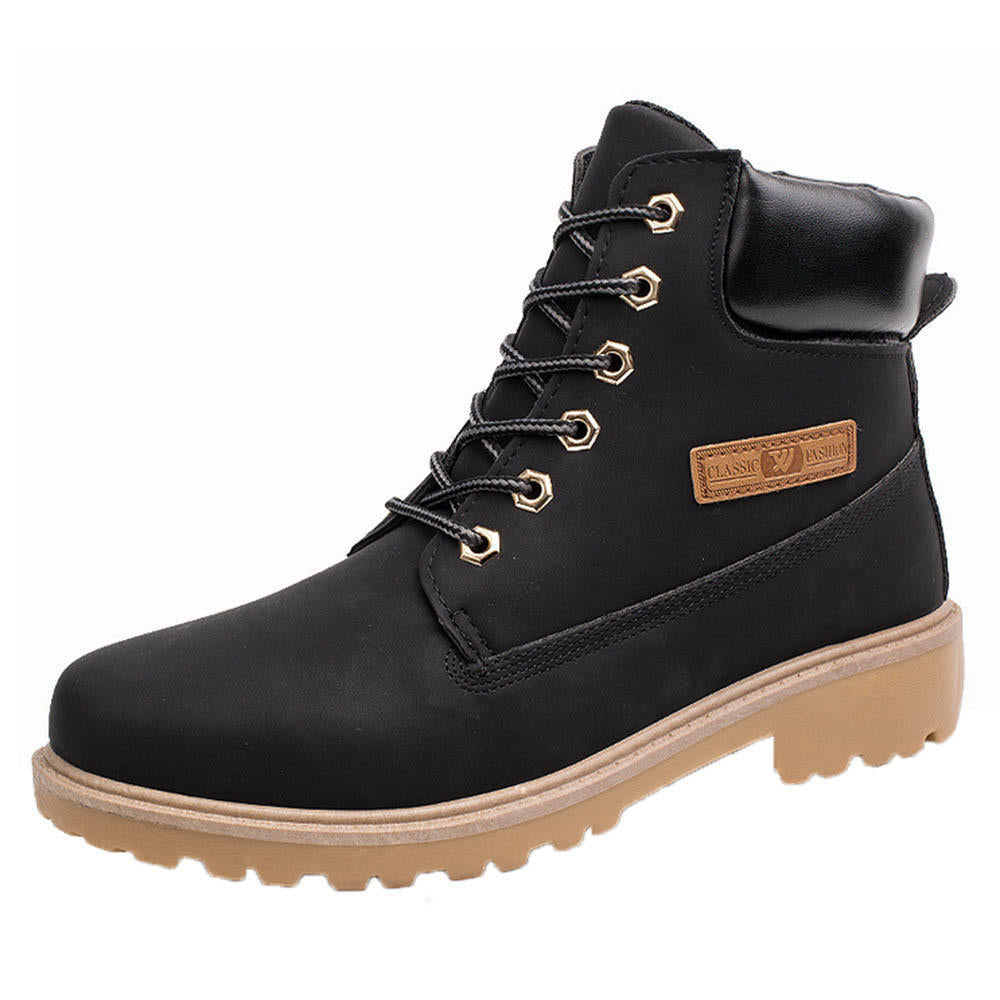 Plus Size Men Ankle Boots Fur Lined Winter Autumn Warm Boots Shoes