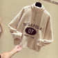 Faux Lamb Wool Plus Fleece Sweater Autumn and Winter Loose Half Zipper Coat Furry Padded Top