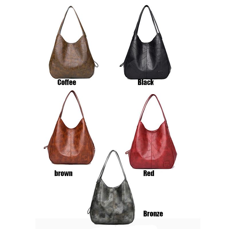 PU Dumplings Solid Color Lady Women Bag Retro Shoulder Bag Large Capacity Handbag