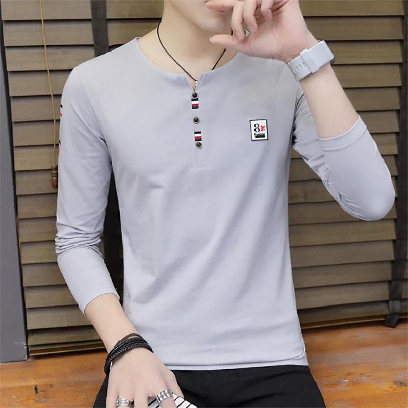 95% Cotton Pure Cotton Long-sleeved Men's Sweater Autumn Fashion Trend Tops Round Neck Sweatshirts