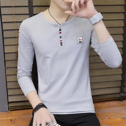 95% Cotton Pure Cotton Long-sleeved Men's Sweater Autumn Fashion Trend Tops Round Neck Sweatshirts