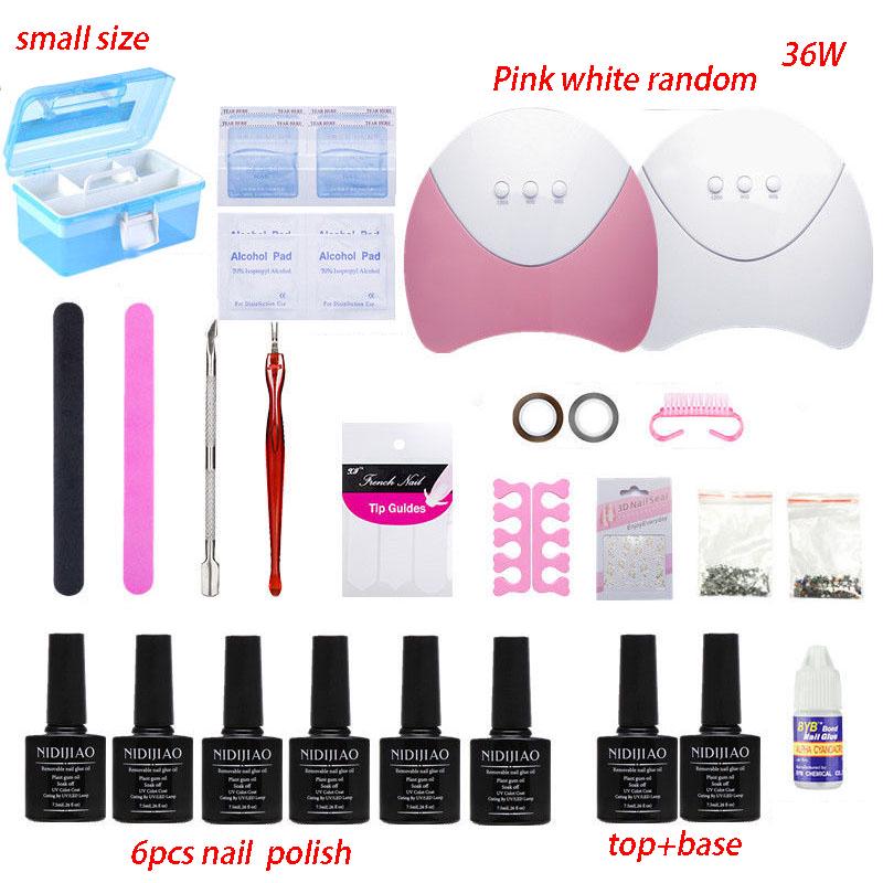 Nail Tool Set Manicure Set 36w LED UV nail Lamp nail dryer set Nail Polish Primer Nail Art Kit