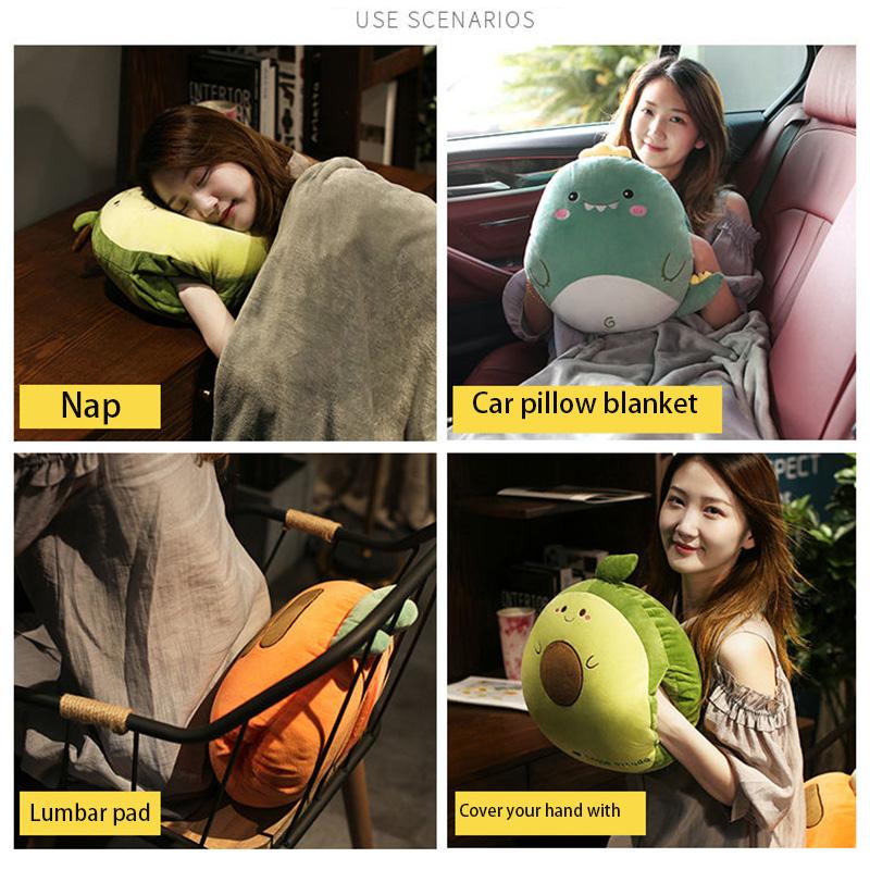 Office Cute Dolls Pillows Quilts Dual-use Pillows Multi-function Nap Pillows Coral Fleece Blankets  Back Cushions  Three-in-one