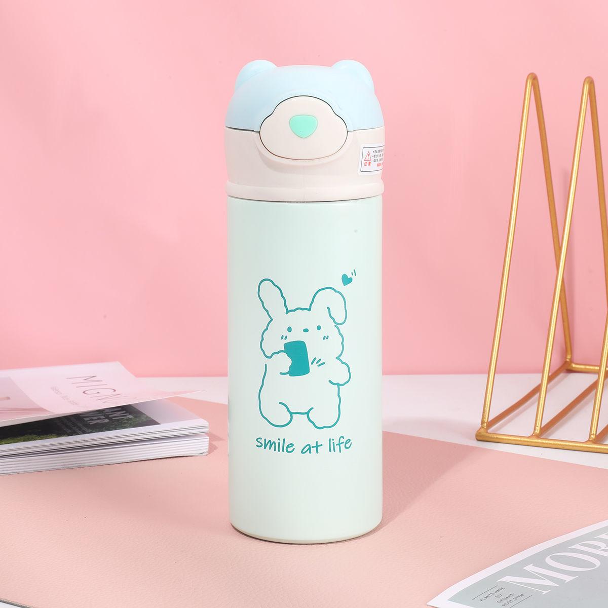 Insulation Cup Girl Heart Student Korean Version of Cute Ins Niche Water Cup Simple High-value Creative Children's Portable Cup