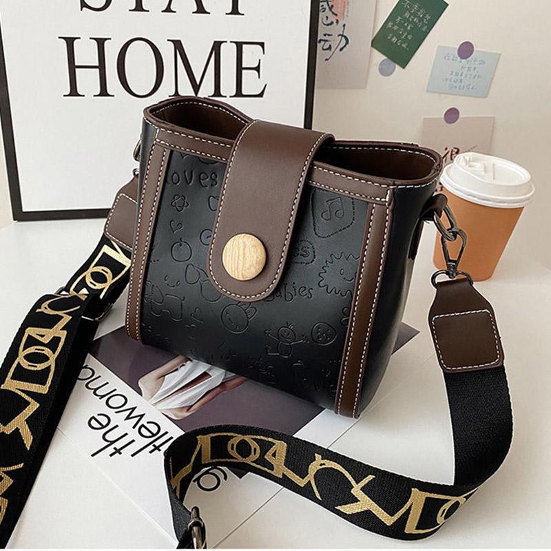 High-quality Small Bag Women's Trendy Fashion Bucket Bag Wild Shopping Broadband One-shoulder Messenger Bag