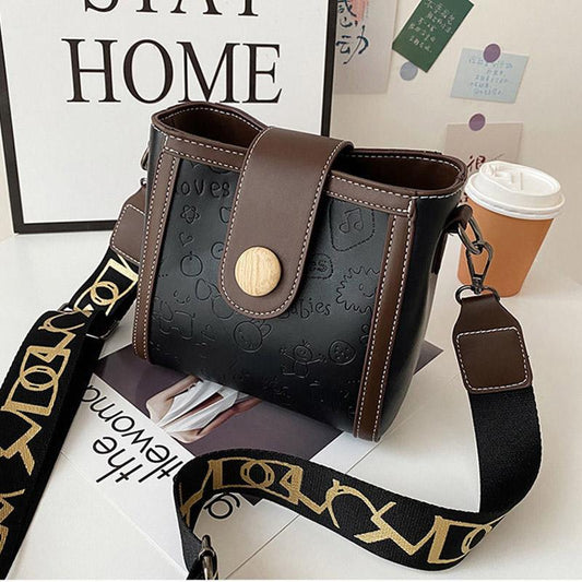 High-quality Small Bag Women's Trendy Fashion Bucket Bag Wild Shopping Broadband One-shoulder Messenger Bag