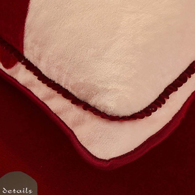 Warm Coral Velvet Bed Three-piece Bed Cover All-inclusive Printing Protective Cover Home Double Bed Set