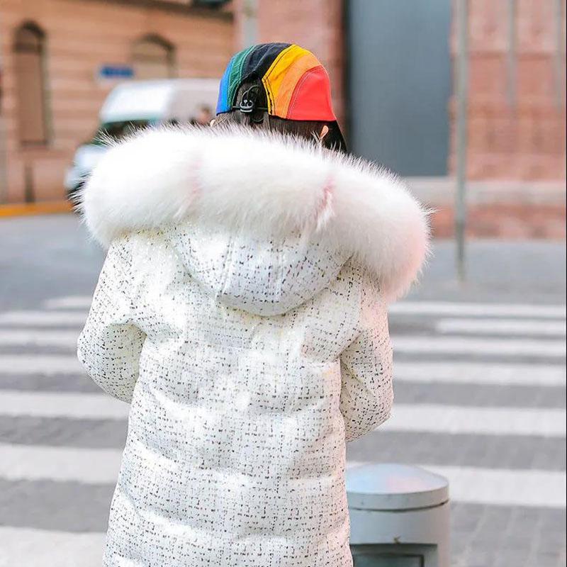 Children's Down Jacket Girl Mid-length Down Jacket Loose and Thick To Keep Warm