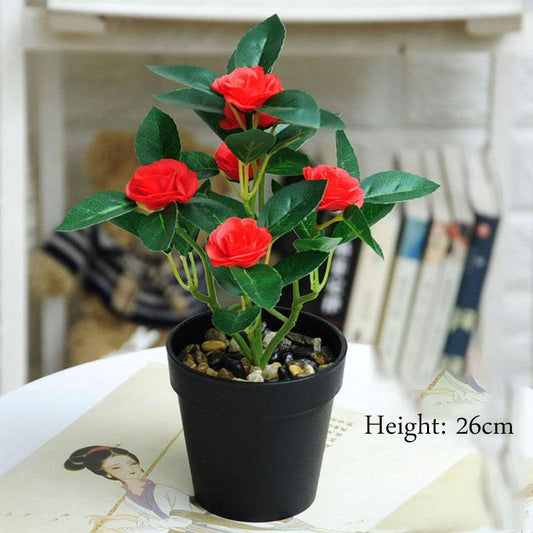 Artificial Flower Furnishings Living Room Table Decoration Floristry Plant Silk Flower Plastic Flower Small Potted Bonsai Floor Decoration