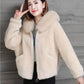 Fur Coat Women's Faux Sheep Shearing Hooded Women's Short Autumn and Winter Models of Fleece Fleece Coat