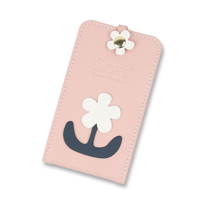 Portable HD Thin Makeup Mirror PU Ladies Hand-held Collapsible Must-have Makeup for Travel Appointment Flower Patton