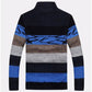 Men's Sweater Jacket Fleece Thickened Knitted Sweater Cardigan Stand Collar Plus Size Winter Turtleneck Sweater