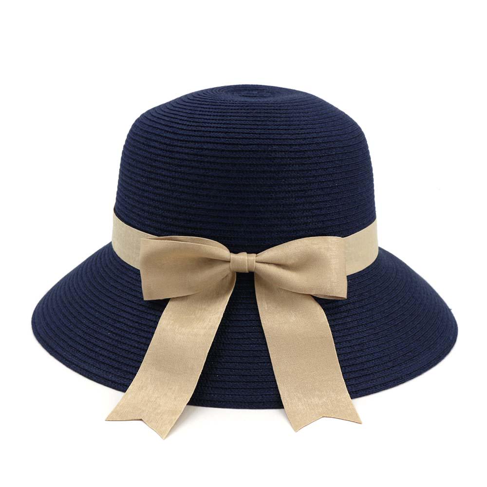 Straw hat Stylish vintage style linen bow summer straw hat