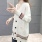 Spring and Autumn Knitted Cardigan Sweater Mid-length Casual Top Loose Outer Wear Women's Jacket