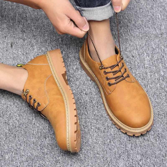 Classic Tooling Boots Leather Martin Boots Men Fashion Desert Boots Popular High Top Leather Shoes