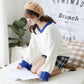 Large Size Warm Cashmere Sweater V-neck Sweater Female Autumn and Winter Solid Color Long Sleeve
