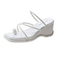 Roman Sandals Slippers Women's Outer Wear Summer Slope   Fashion Black Flip-flops High Heels Summer